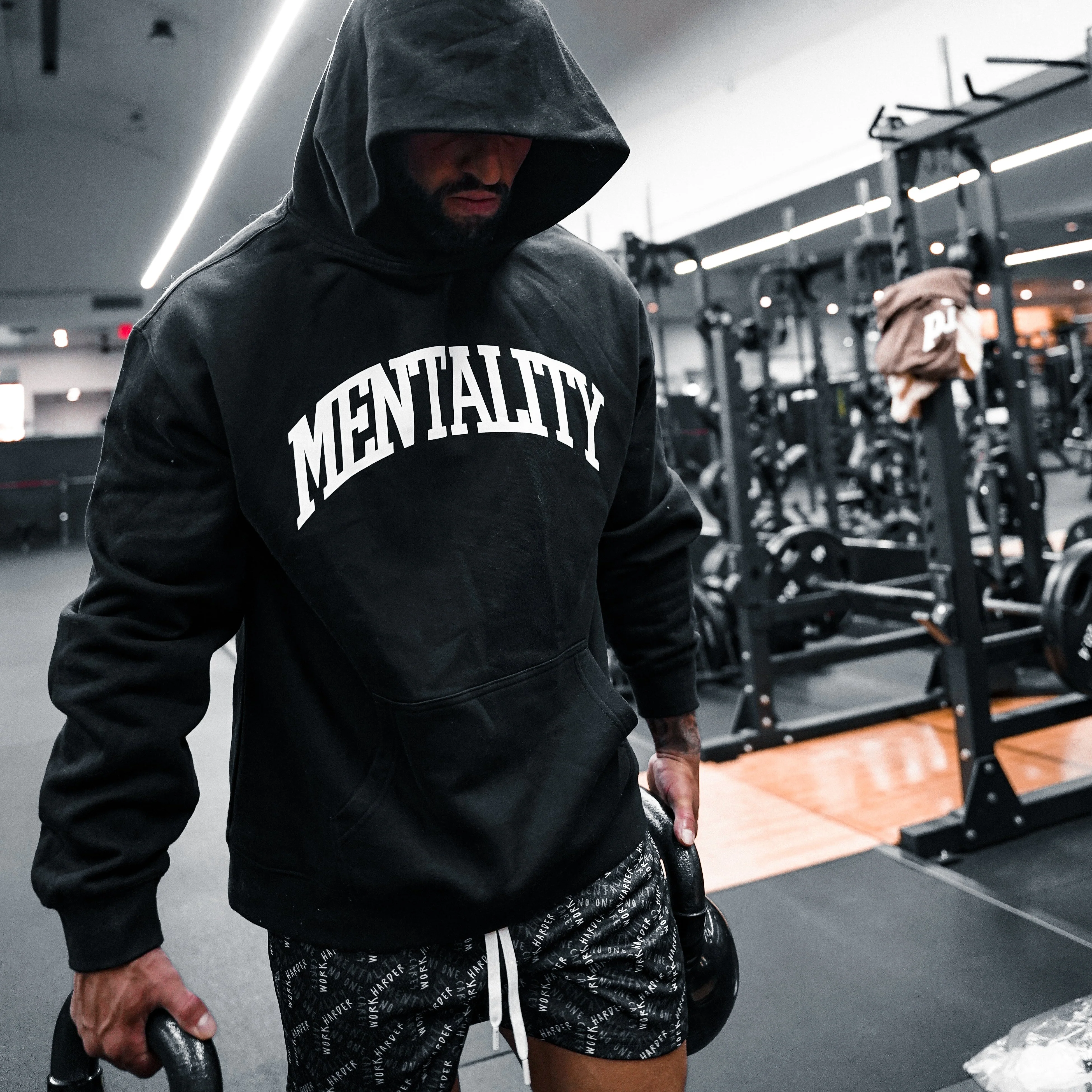 MENTALITY VARSITY HOODIE - BLACK - Image 4