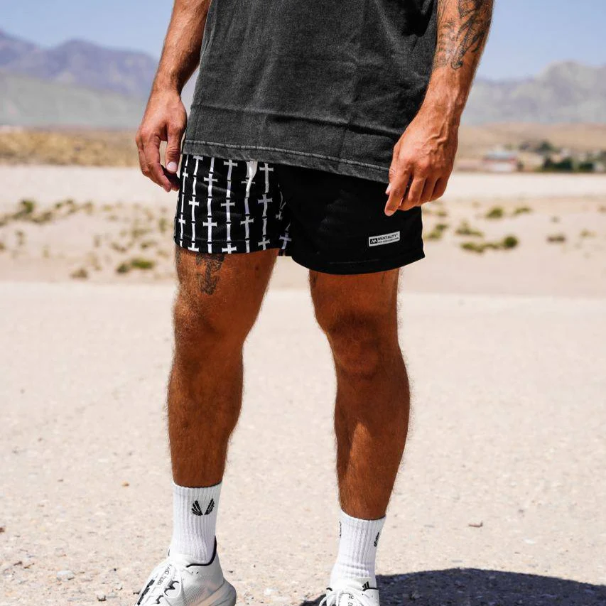 CROSS MESH SHORTS BLACK - Image 3