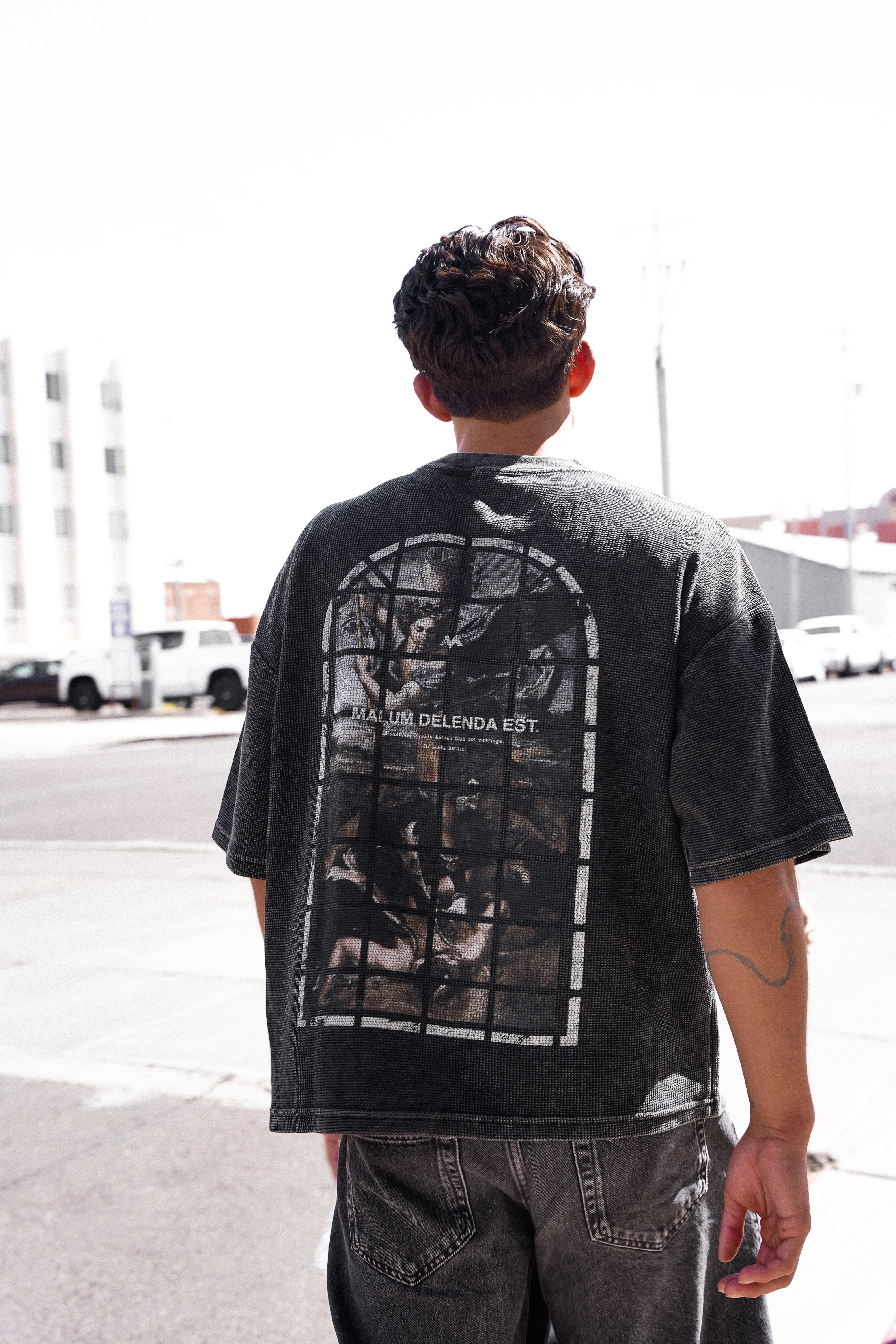 DELENDA VINTAGE WAFFLE TEE - Image 4