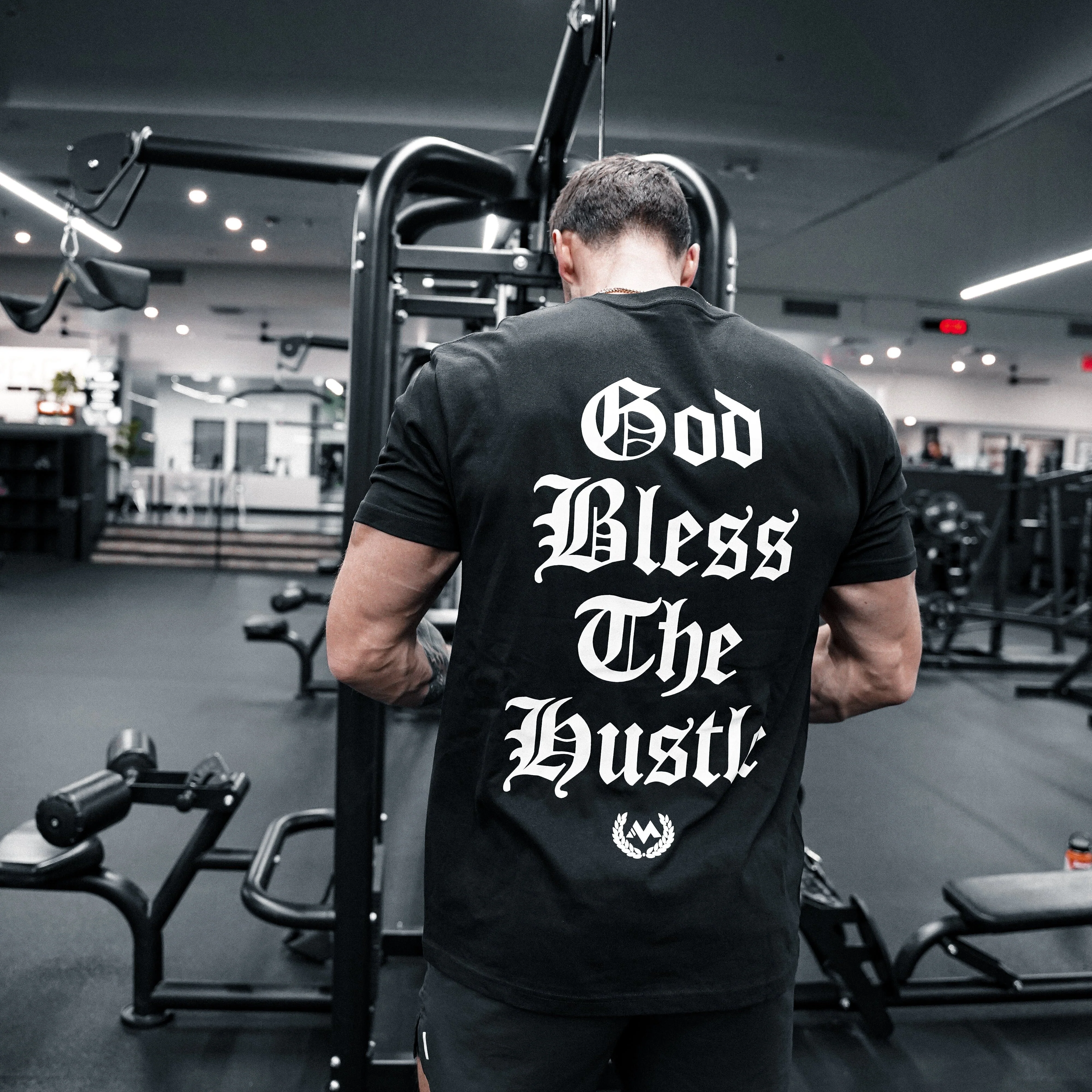 'GOD BLESS THE HUSTLE' WORDMARK TEE - Image 3