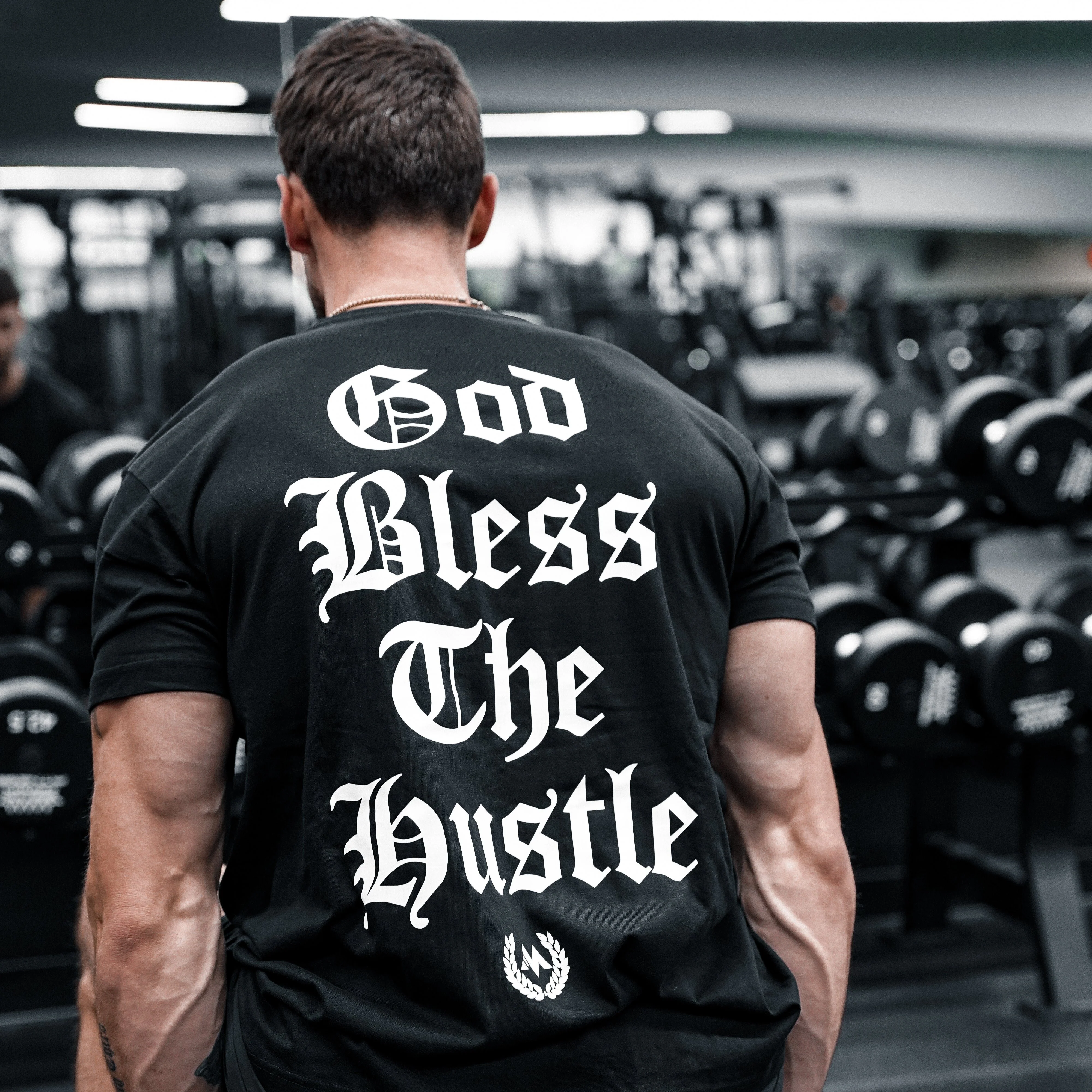 'GOD BLESS THE HUSTLE' WORDMARK TEE - Image 4