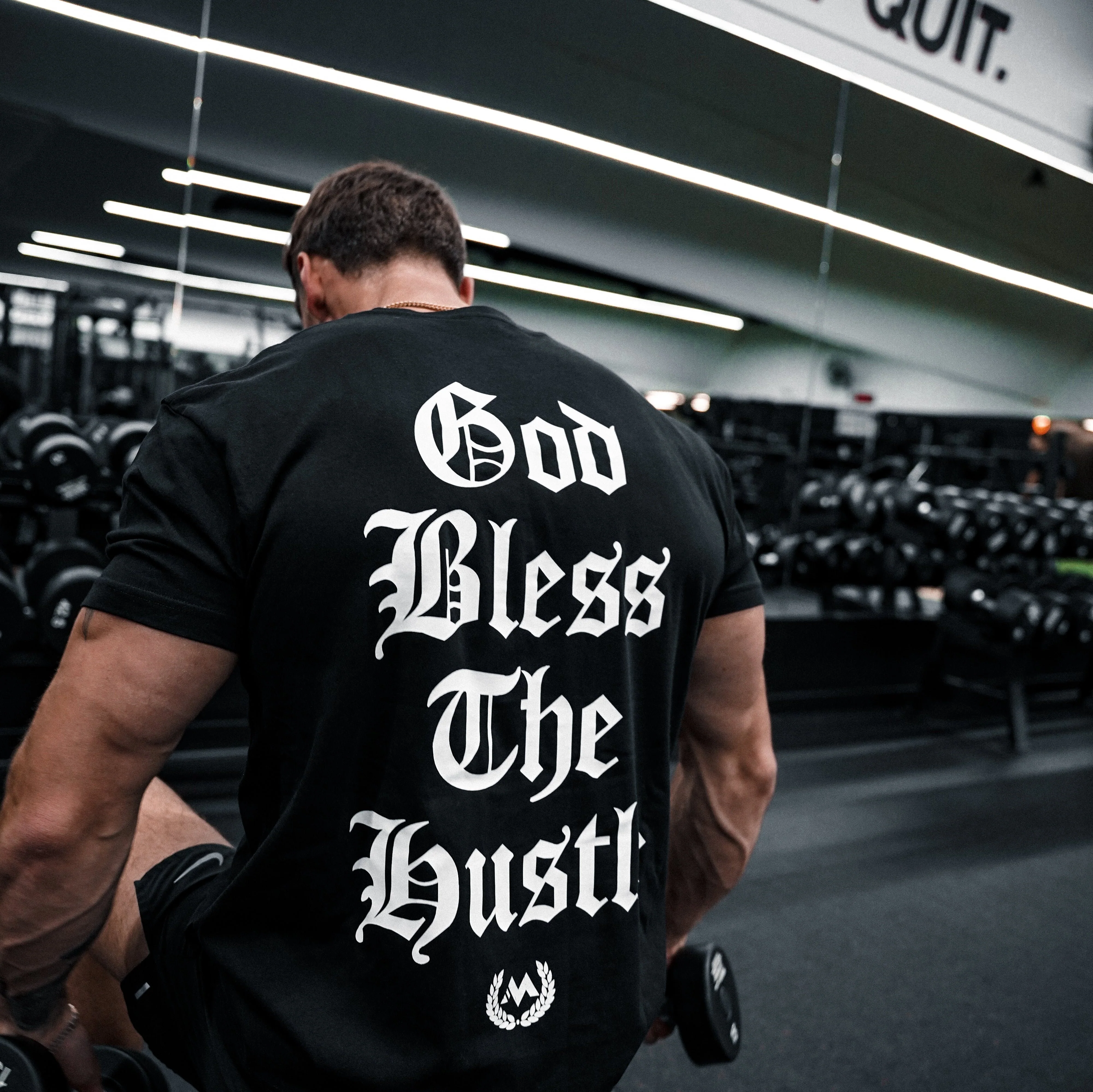 'GOD BLESS THE HUSTLE' WORDMARK TEE - Image 5