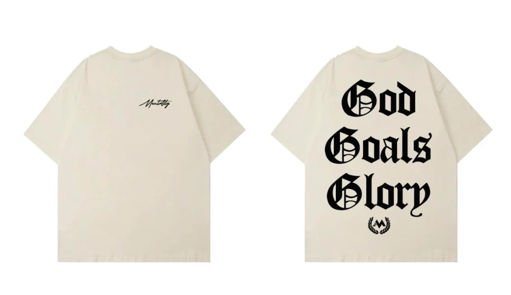 'GOD, GOALS, GLORY' WORDMARK TEE - CREAME / 10 UNITS LEFT/ CLEARANCE - Image 3