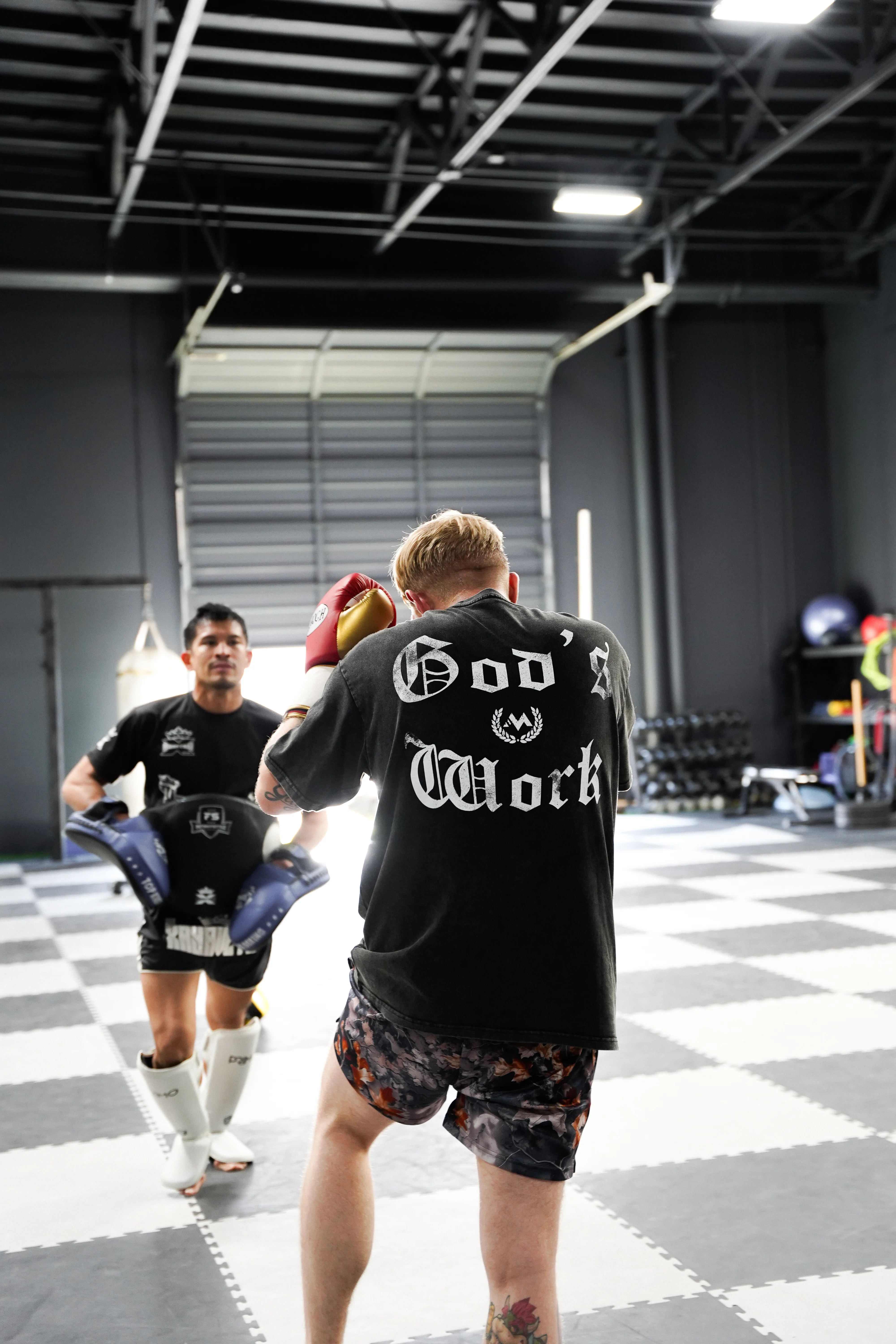 'GOD'S WORK' CREST TEE - BLACK - Image 3