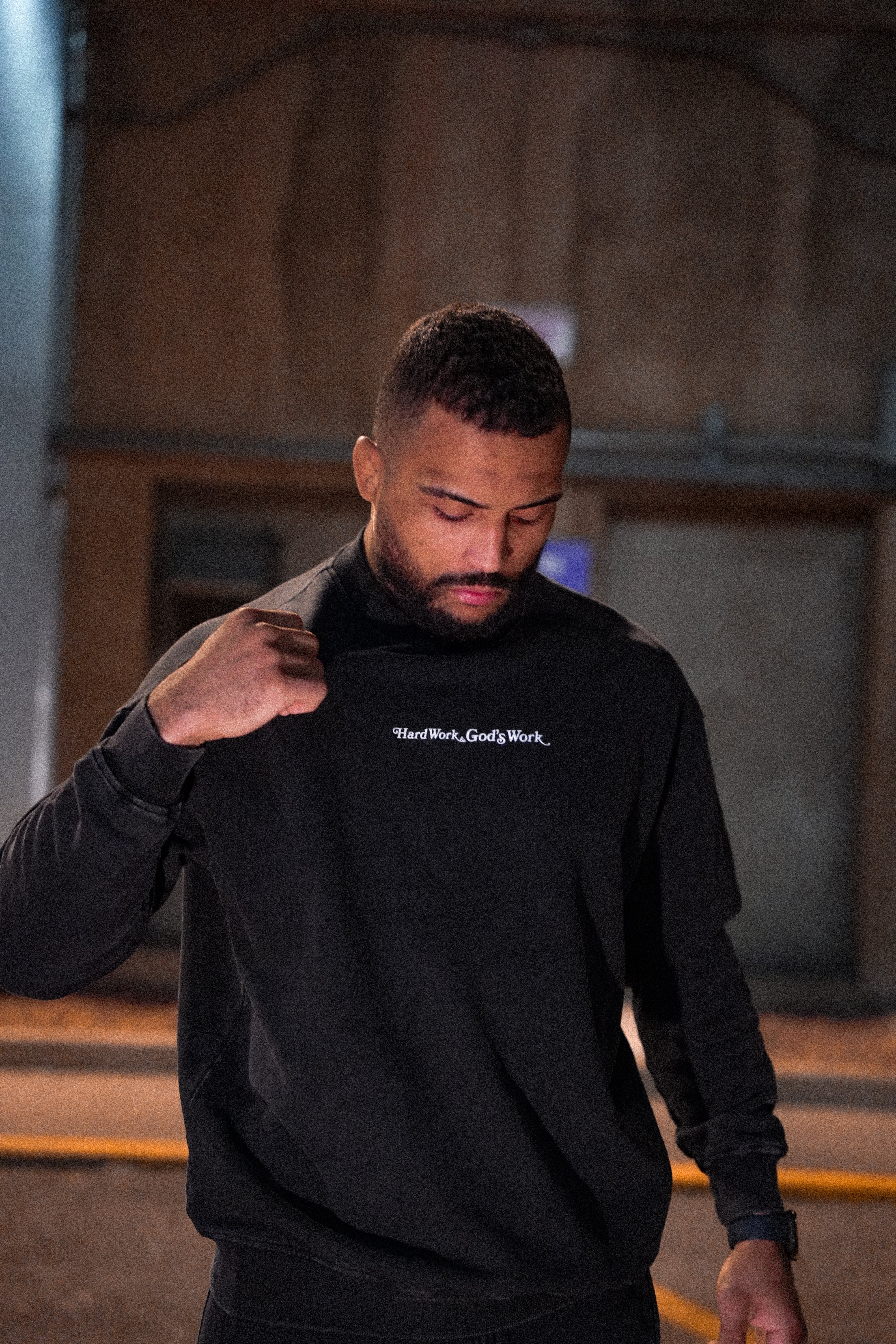 HARD WORK & GOD'S WORK SWEATSHIRT - BLACK - Image 4