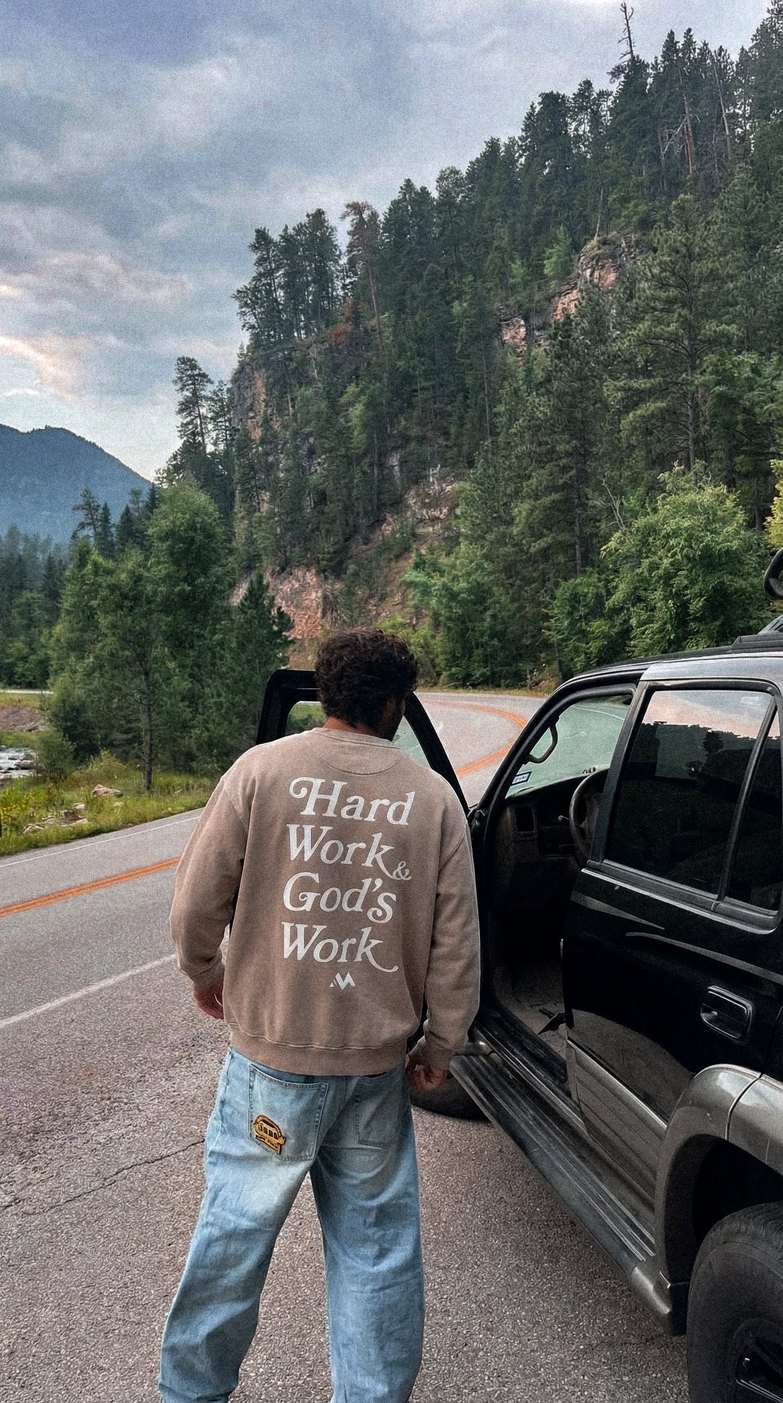 HARD WORK & GOD'S WORK SWEATSHIRT - CREAM - Image 3