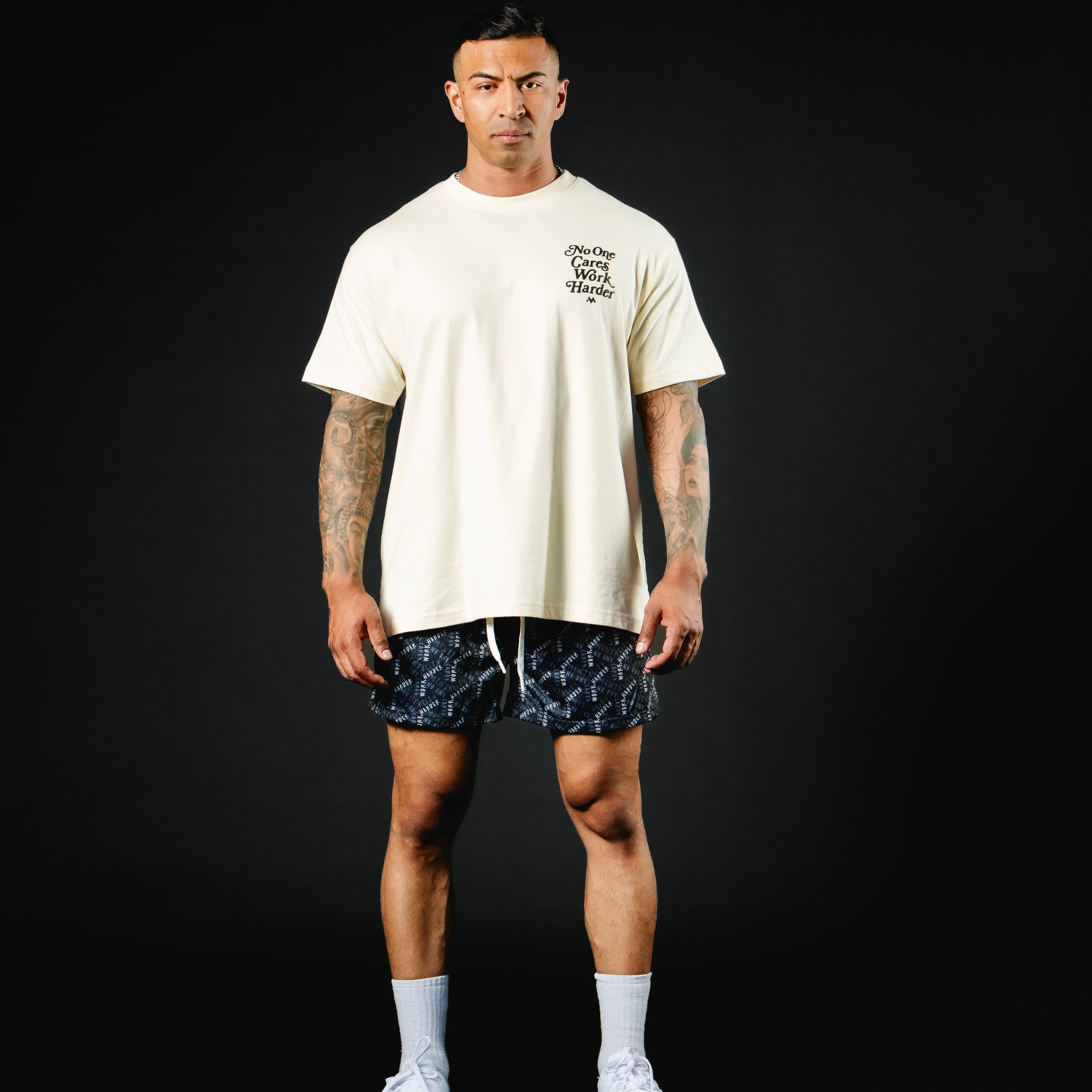 'WORK HARDER' TEE - BONE - Image 3