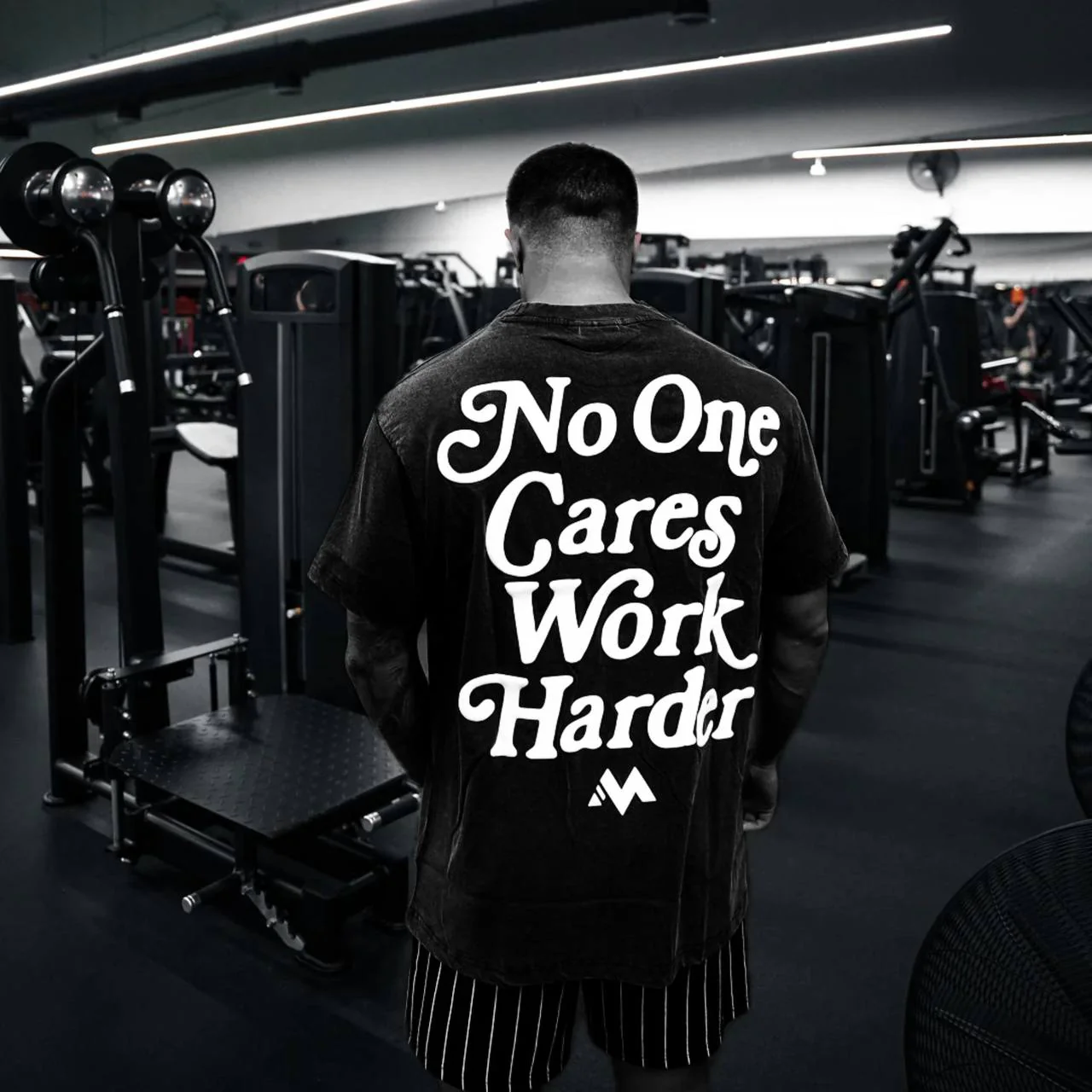 'WORK HARDER' TEE - JET BLACK - Image 3