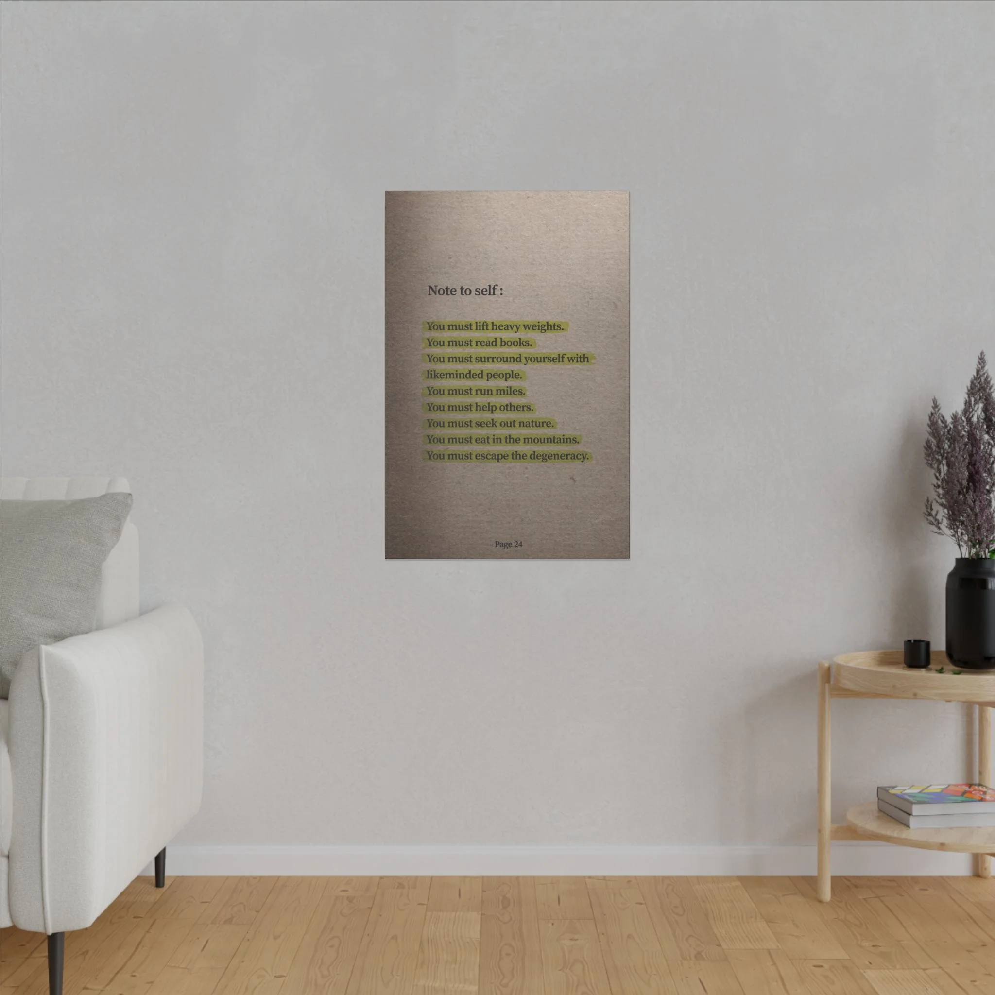 Note to Self: 'Men's Life Laws' Canvas - Image 11
