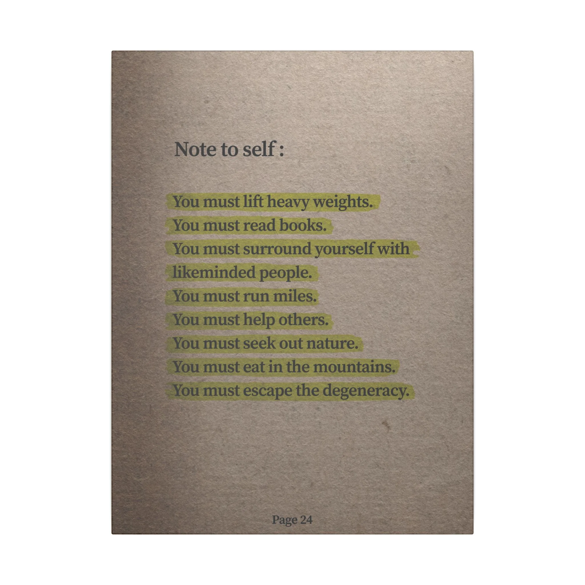 Note to Self: 'Men's Life Laws' Canvas - Image 2