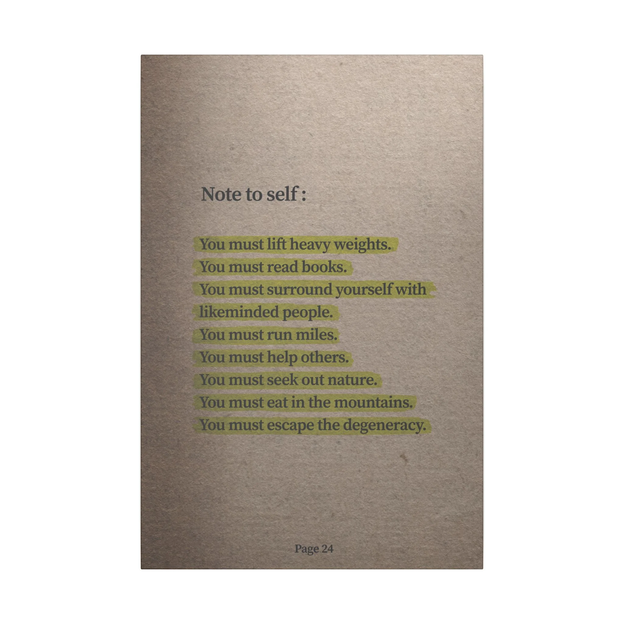 Note to Self: 'Men's Life Laws' Canvas - Image 3
