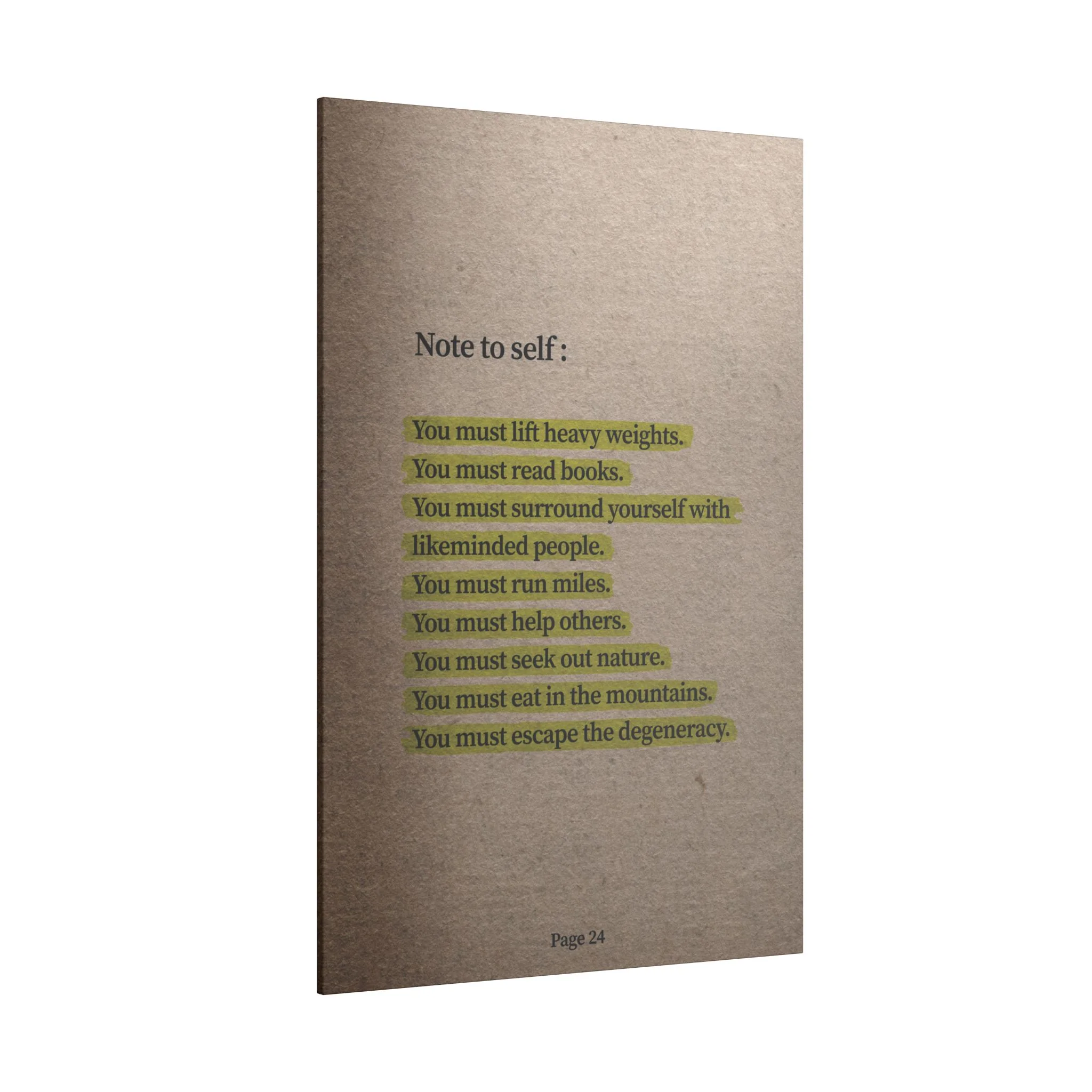 Note to Self: 'Men's Life Laws' Canvas - Image 4