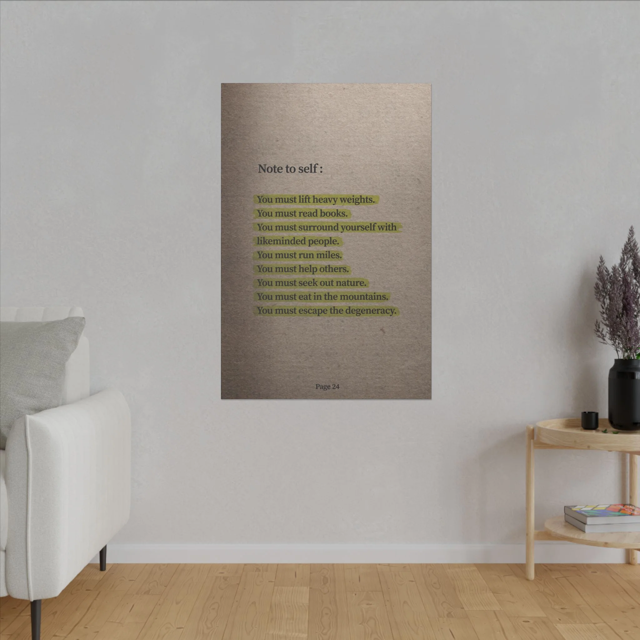 Note to Self: 'Men's Life Laws' Canvas - Image 5