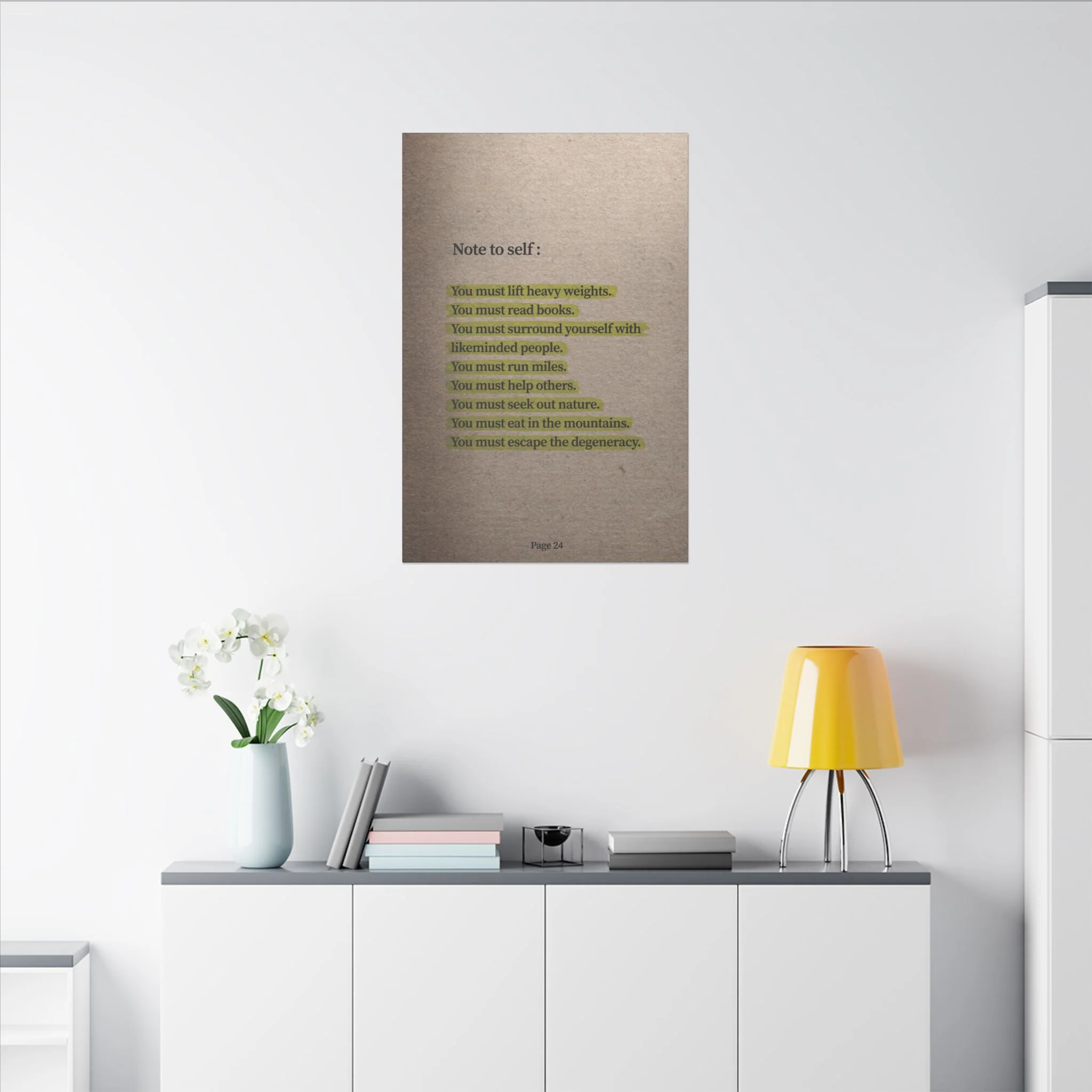 Note to Self: 'Men's Life Laws' Canvas - Image 6