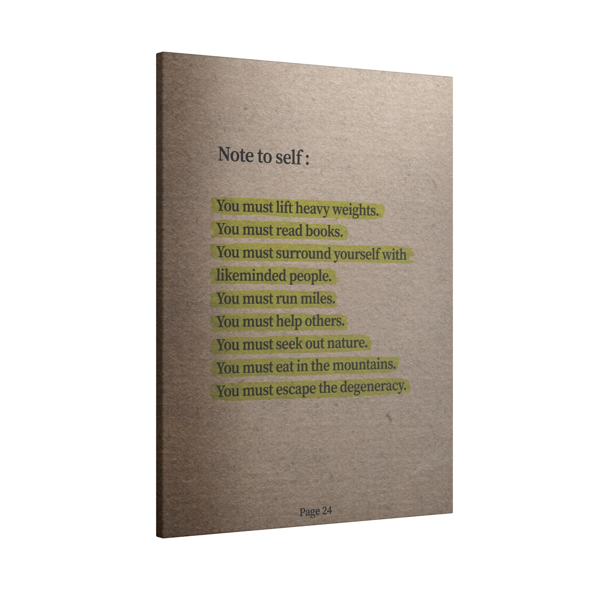 Note to Self: 'Men's Life Laws' Canvas - Image 7