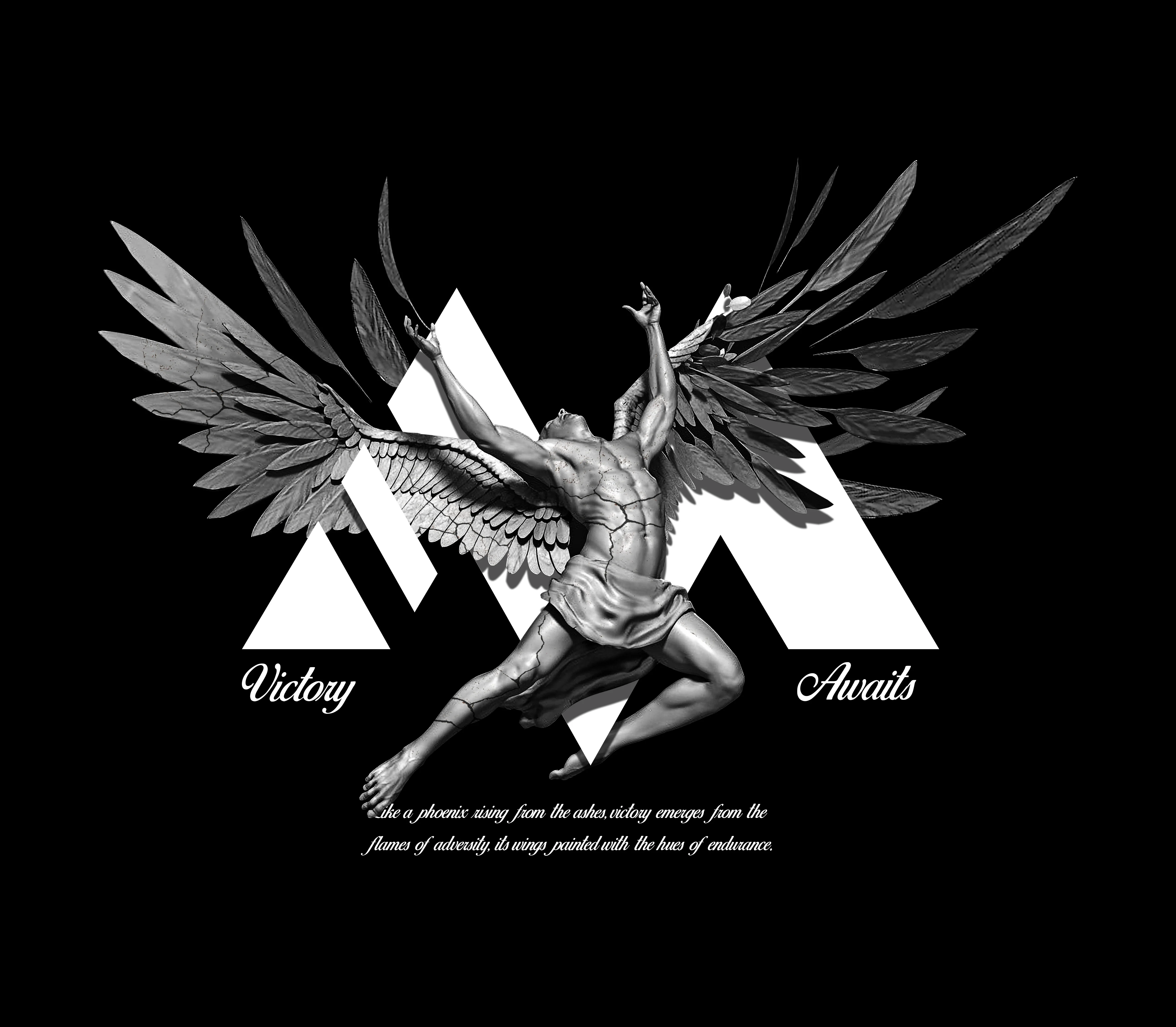 'WINGED VICTORY' TEE - BLACK - Image 2