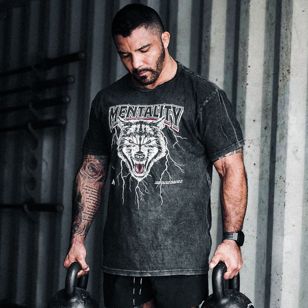 'WOLF MENTALITY' VINTAGE TEE - Image 3